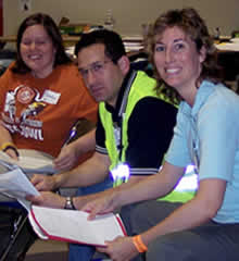 Elizabeth Bridges, Assistant Project Manager, with Katrina Administrators.